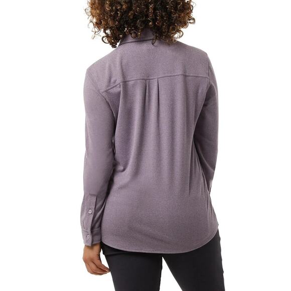 32 Degrees Ladies' Soft Fleece Button Up Shirt, Purple, L - Picture 2 of 3